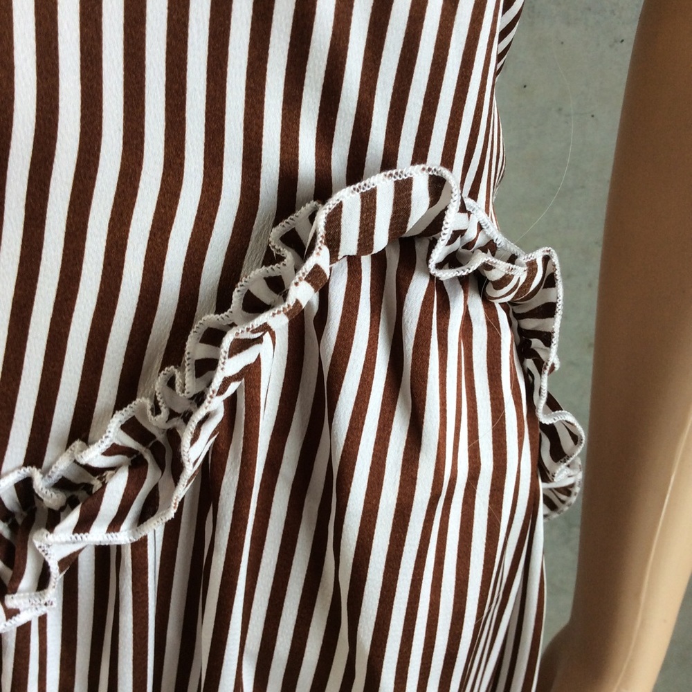 🌸 BOHO STRIPPED MAXI LONG DRESS RUFFLE DARLING - Picture 6 of 7
